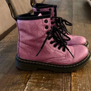 Dr. Martens Kids Pink Glitter Boots